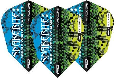 Produktbild Red Dragon Peter Wright Snakebite Snakeskin Blau und Gelb V Flights