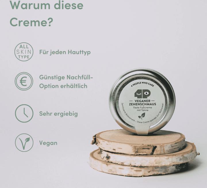 Produktbild 4peoplewhocare Feste Fusscreme - Veganer Zehenschmaus (Nachfüller) (Fussbad)