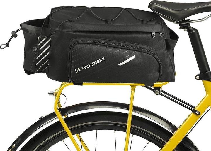 Actual product image Wozinsky bike carrier bag with 9l shoulder strap (rain cover included) black (WBB22BK) (9 l, Luggage carrier bag)