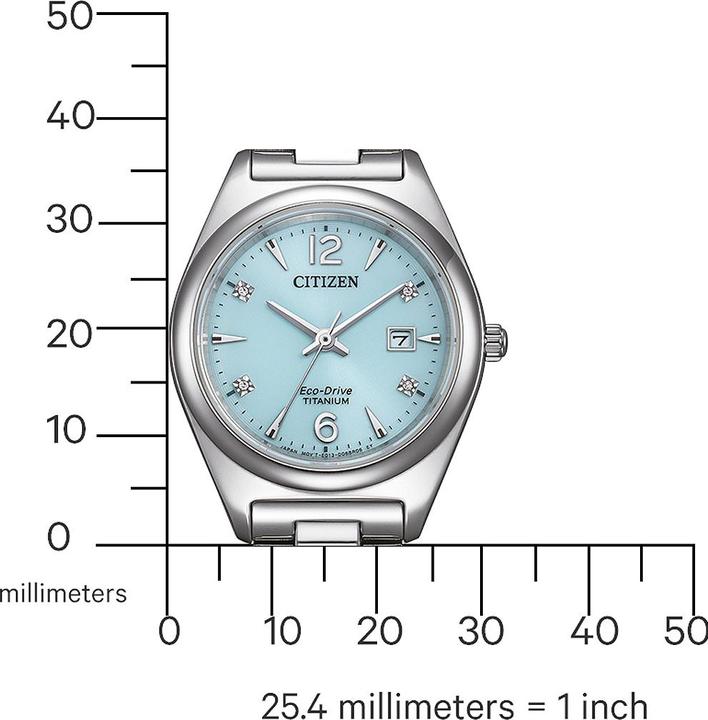 Immagine prodotto Citizen EW2601-81M Orologio da donna in titanio Eco-Drive 29mm 10ATM (Orologio da polso analogico, 29 mm)