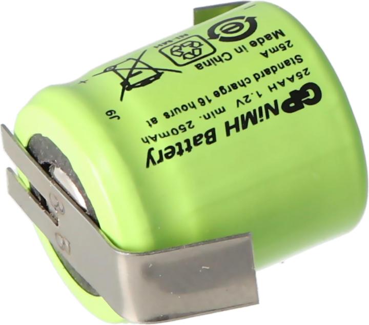 Actual product image AccuCell Akku für Sanyo N-110AA Akku NiMH 1/3 AA Mignon mit Lötfahne Z-Form (1 pcs., 1/3 AA, 150 mAh, Rechargeable battery)