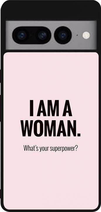 Actual product image PhoneLook Coque Silicone rigide noir I am a woman (Google Pixel 7 Pro)