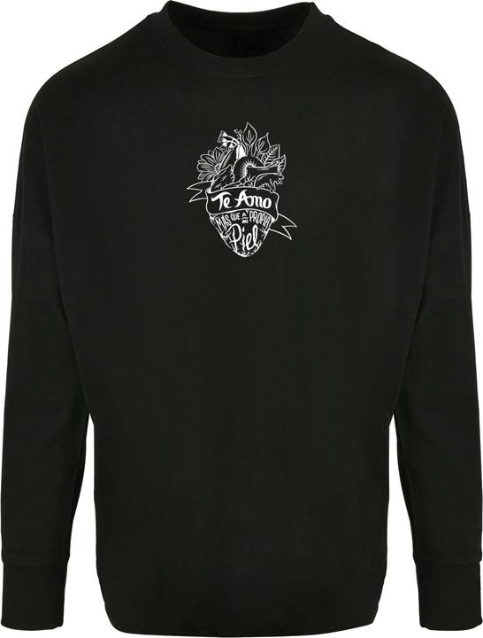 Merchcode Ladies Frida Kahlo - Te amo outline Oversized Cut On Sleeve Longsleeve - 116155