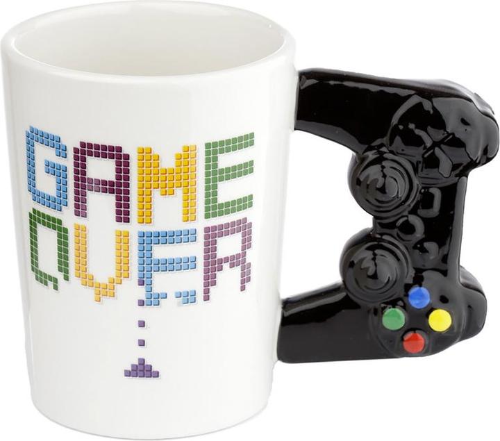 Produktbild Puckator GAME OVER Gamecontroller geformter Henkel Tasse aus Dolomit-Keramik (320 ml, 1 x)