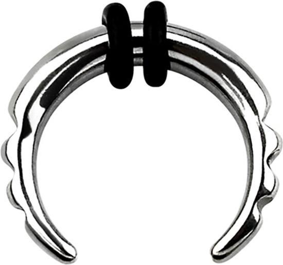 Produktbild Star Piercing Dehnsichel silber mit 3 kerben (Chirurgenstahl 316L)