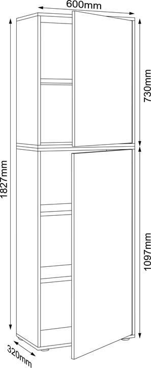Nährwerte und Zutaten VCM Büroschrank Sideboard Salia 5fach B60