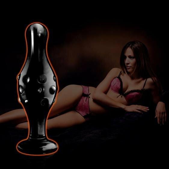 Actual product image Lovetoy 4.5"" Glass Romance Black