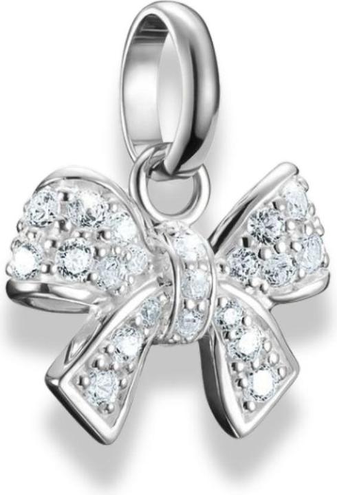 Thomas Sabo Charm-Anhänger Schleife mit Steinen Connect Silber (Silber 925)