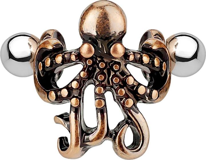 Star Piercing Micro Barbell Manschette rosegold Tintenfisch (ohne Messing, Chirurgenstahl 316L)