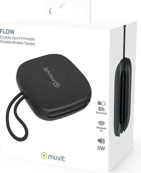 Produktbild Muvit Enceinte Bluetooth Flow Noir (6 h, Batteriebetrieb)
