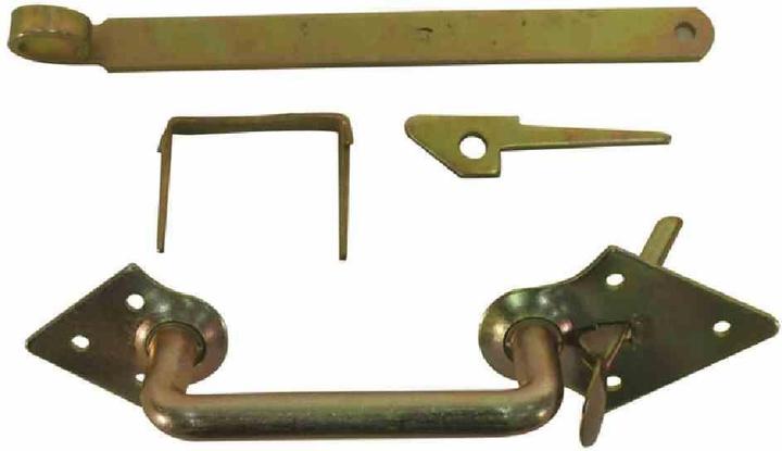 Produktbild GAH Klinkenset 260 mm galvanisch, gelb verzinkt für Flechtzaun- und leichte Holztore (1 Stk.)