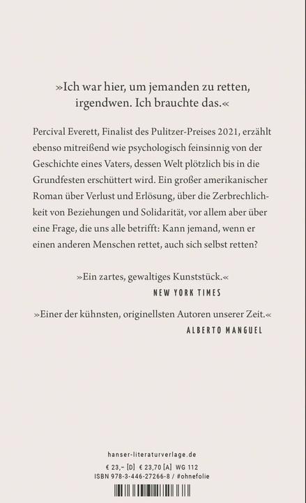 Actual product image Erschütterung (German, Percival Everett, 2022)