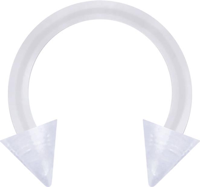 Produktbild Star Piercing Micro Circular Barbell transparent mit zwei Cones (ohne Messing, Bioflex)