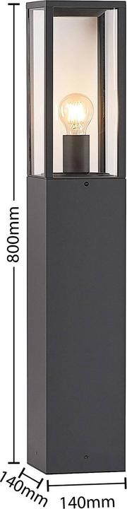 Actual product image Lindby Peldar garden light H80 Dark Grey/Clear (E27, IP44)