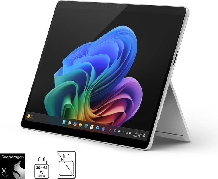 Actual product image Microsoft Surface Pro - Copilot+ PC (power supply sold separately) - 11th Edition (13", Snapdragon X Plus X1P-64-100, 16 GB, 512 GB, Without keyboard layout)