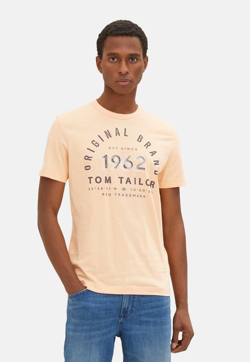 Image du produit Tom Tailor T-Shirt Gestreiftes Kurzarmshirt mit Rundhalsausschnitt und Print (XXL)
