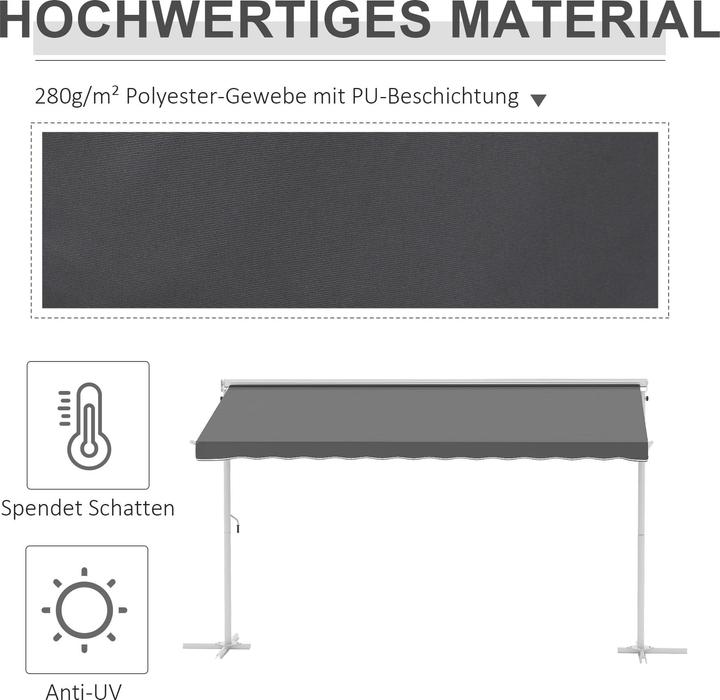 Produktbild Outsunny Standmarkise mit Faltarm (2.94 m)