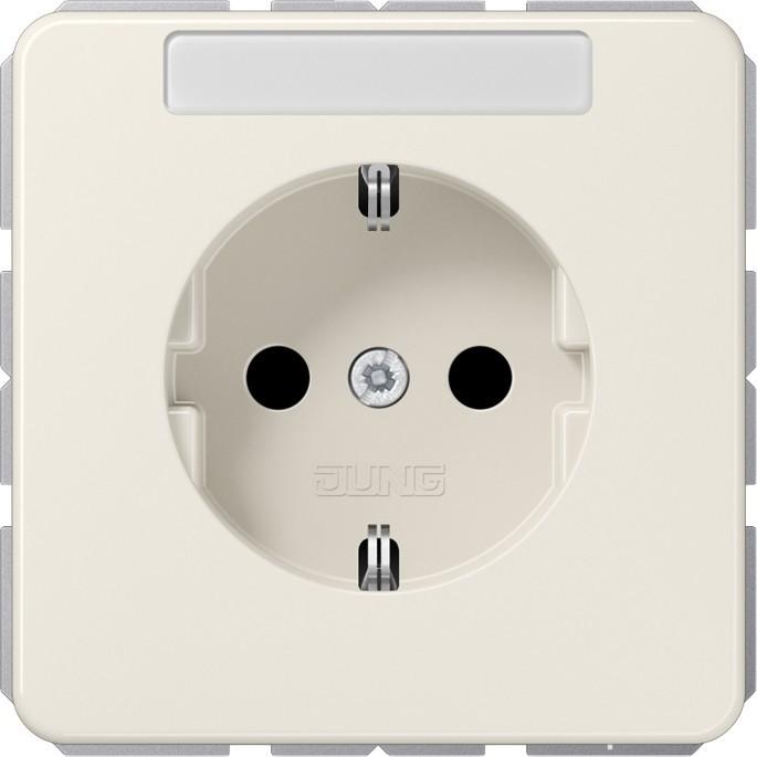 JUNG 1520 NA Schuko socket outlet 16 A 250 V with label 6 x 37 mm CD series white, 250 V