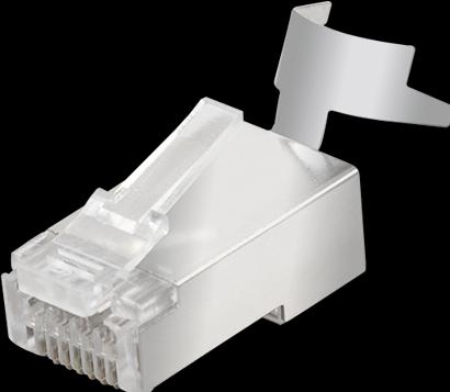 Produktbild LogiLink Cat.6A RJ45 Modular Stecker für Cat.6A & Cat.7 Verlegekabel, 10er Pack (Netzwerkkabel Stecker)