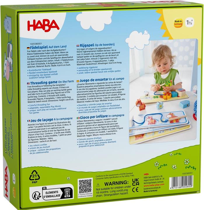 Image du produit Haba Jeu d'enfilage A la campagne (Allemand)