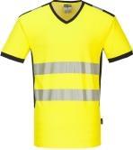 Portwest Warnschutz T-shirt PW310, V-Ausschnitt, Grösse M, gelb/schwarz (M)