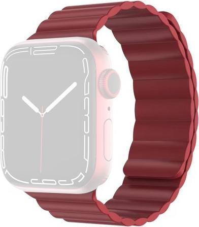 Immagine prodotto Mutural Apple Watch 42/44/45mm - Cinturino in silicone con passante magnetico rosso (42 mm, 44 mm, 45 mm, Silicone)