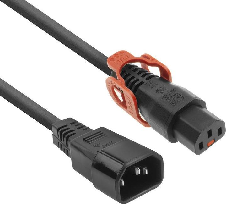 Iec Lock 230V connection cable C13 + - C14 black 3.00 m (3 m)