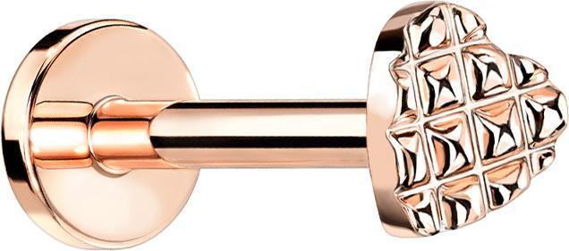 Actual product image Star Piercing Micro Labret internal thread rose gold heart with structure (Brass)