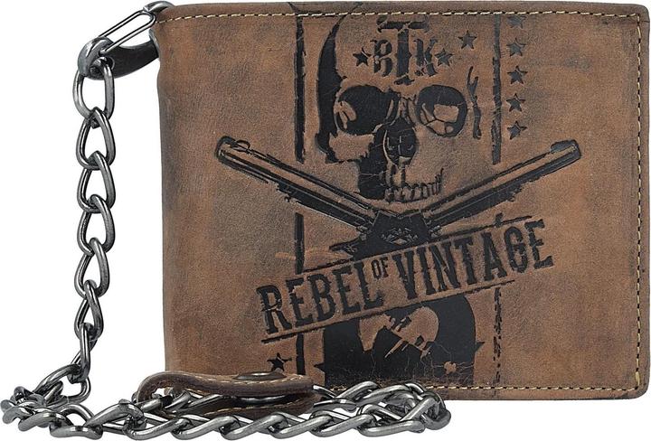 Greenburry Vintage Skull Kettenbörse Leder 12,5 cm
