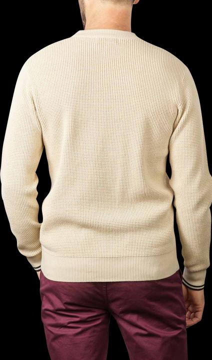 Immagine prodotto Fred Perry Waffle Stitch Pullover Crew Neck Oatmeal (XXL)