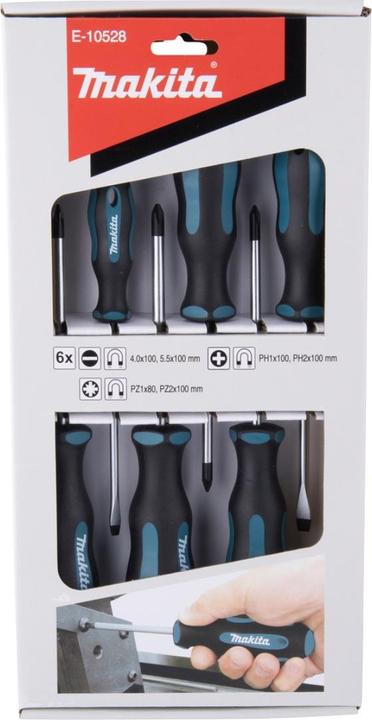 Produktbild Makita Schraubendreher-Set 6-teilig (Schlitz, Pozidriv-Kreuzschlitz (PZ), Phillipps-Kreuzschlitz (PH))