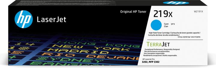 HP 219X Cyan Original LaserJet-Tonerkartusche mit hoher Reichweite, 2500 Seiten, Cyan, 1 Stück(e) (C)
