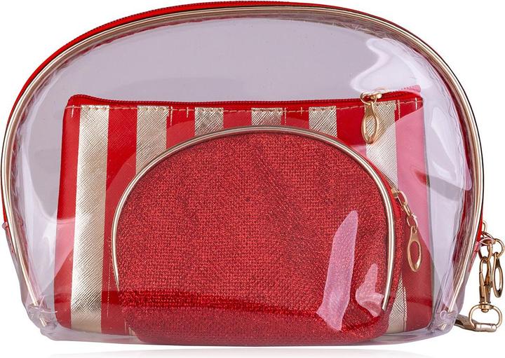 Accentra Taschenset RED, 3 teiliges Kosmetiktaschen Set
