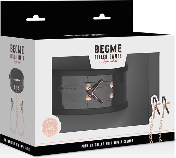 Actual product image Begme Black Edition Collar With Nipple Clamps