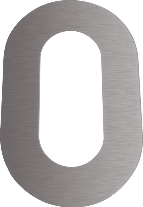Produktbild Schösswender Hausnummer 0 - Höhe 120 mm, mit 2 Gewindenocken M5, Edelstahl