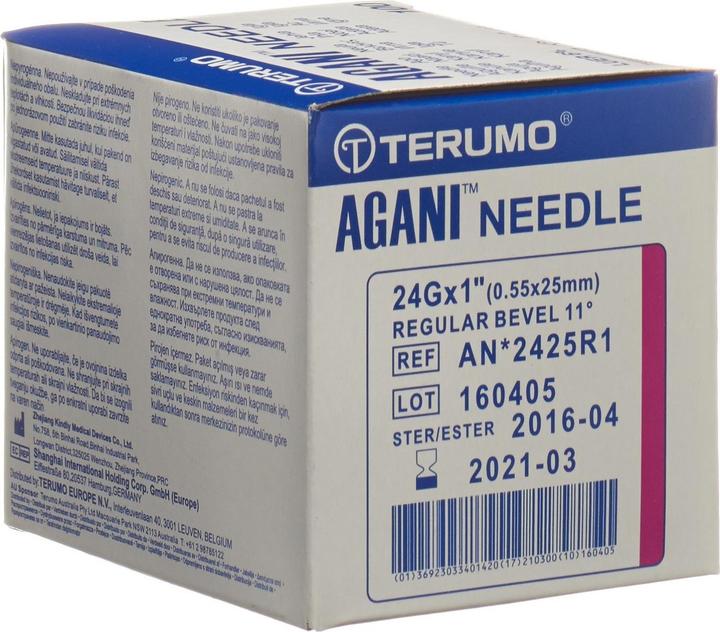 Terumo Agani Einmalkanüle 24G 0.55x25mm lila (100 Stk)