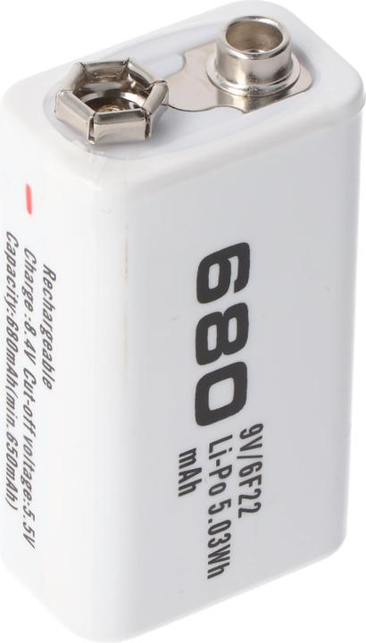 Actual product image AccuCell Akku 9V-Block, 6LR61, 6F22 (1 pcs., 9V Block, 650 mAh)