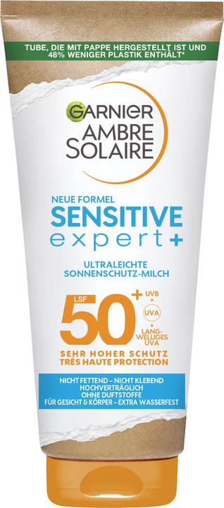 Image du produit Garnier Sensitive Expert+ (Lait solaire, SPF 50+, 200 ml, 210 g)