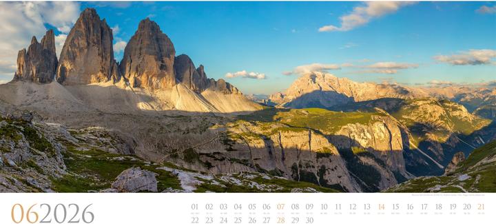 Produktbild Dolomiten Kalender 2026 (66 x 33 cm, Harter Einband, Deutsch)