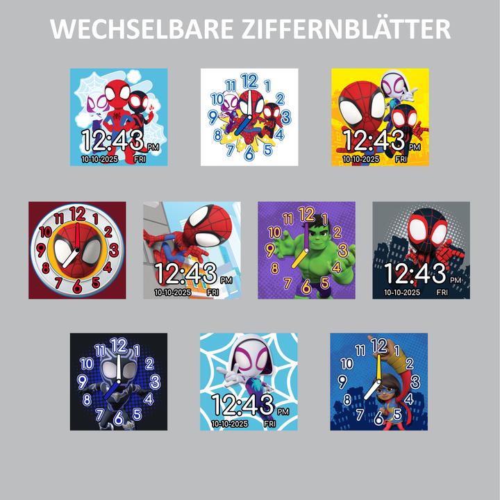 Produktbild Accutime Kinder Smart Watch Spidey (rot, blau): Selfie Kamera, Foto & Video, Stoppuhr, 6 Spiele, 3 H