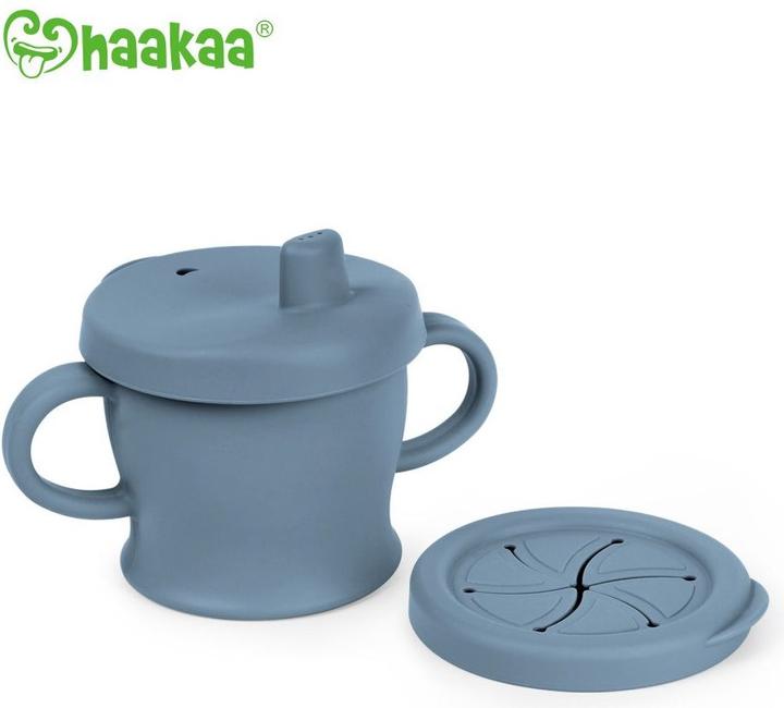 Actual product image Haakaa Drink and Snack Cup - Steel Blue