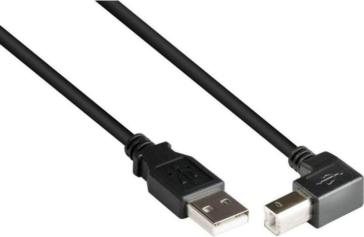 Produktbild Varia Anschlusskabel USB 2.0 Stecker A an Stecker B nach unten gewinkelt, 0,5m (0.50 m, USB 2.0)