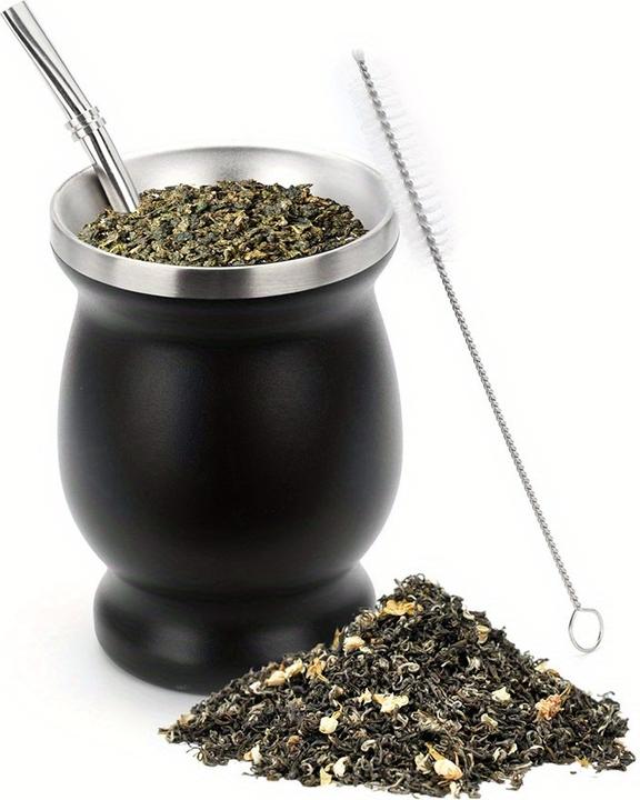 Actual product image PhoneLook Yerba Mate Becher und Bombilla Set Edelstahl Vakuum (250 ml) mit Bürste (250 ml, 1 x)