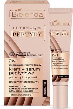Actual product image Bielenda Firming Peptides Firming And Brightening Cream + Peptide Serum 2In1 Under The Eyes And (Body cream, 15 ml)