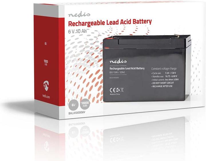 Produktbild Nedis Wiederaufladbarer Wartungsfreie Blei-Akku - Spannung: 6 V - Akku-Kapazität: 10000 mAh - 151 (6 V, 10000 Ah)