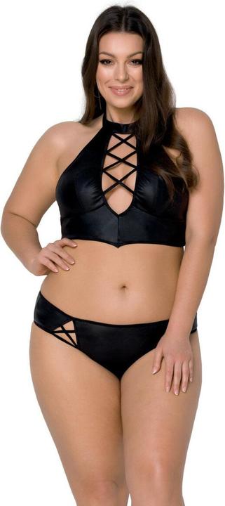 Actual product image Passion PE Nancy Size Plus bikini 2pcs set black 4XL/5XL (45)
