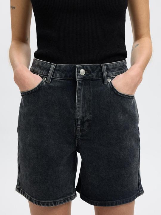 Produktbild Selected Femme Schwarze High Waist Jeansshorts (34)