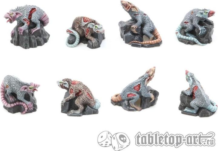 Produktbild Tabletop-Art Miniaturen-Set Zombieratten 4 Teile (Metall)