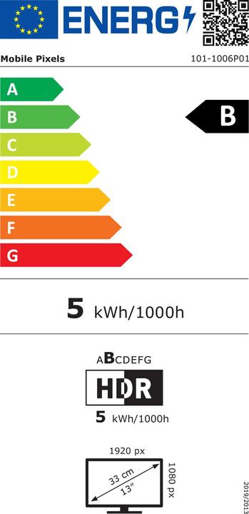 Energy Label Mobile Pixels Zweitdisplay für Notebooks und Tabletts (1920 x 1080 pixels, 13.30")