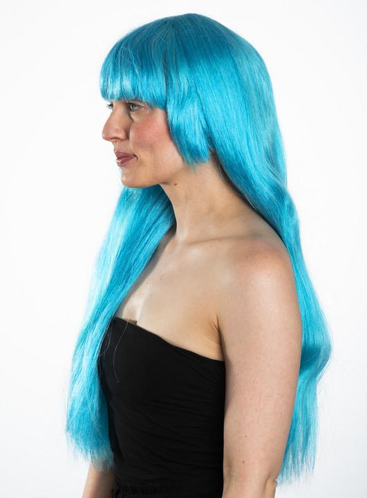 Produktbild Maskworld Langhaarperücke türkis mit Pony